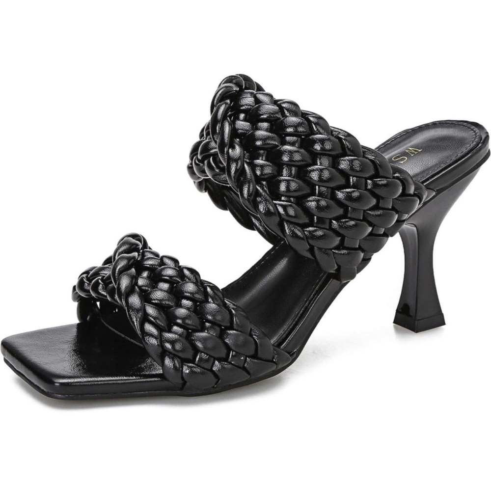 3 for $10 Elegant Black Braided Women's Heels